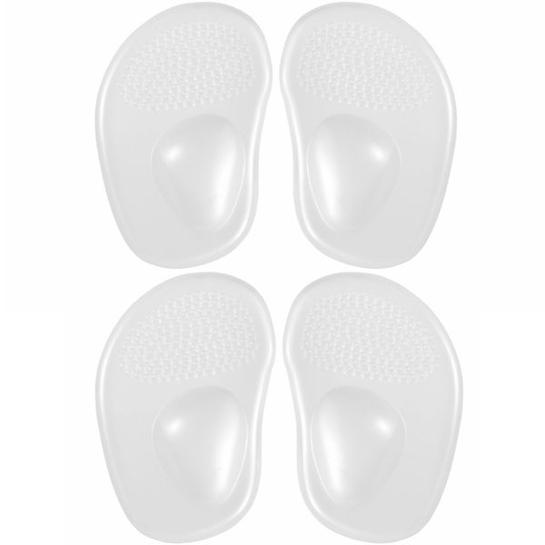 Phoenix Cushion Gel Pad, Arch Support, Transparent Color, Silicone Insole, Arch Support, Shock Absorption, Anti-Slip, Low Profile High Heels, Pumps, Business Shoes, Sneakers, Women's, Men's, Clear: 4 pairs for 2 pairs,