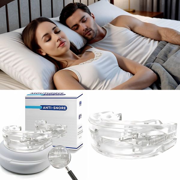 Anti Snoring Devices - Effective Snoring Aids for Men & Women, Versatile & Comfortable Mouth Guard for Home and Travel Sleep Solutions (Light White)