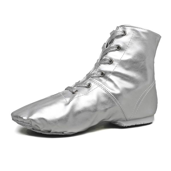 MSMAX Women Jazz Dance Shoes Dancing Ankle Boots for Men Silver 10 M US Women