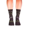 veloToze Cycling Sock - Active Compression with Merino Wool Blend - Black/Yellow Small/Medium