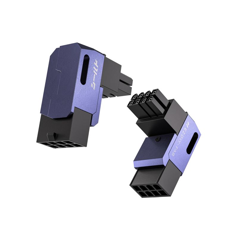 EZDIY-FAB Shield Series 8-Pin PCIe GPU Power Adapter,90-Degree Angled ...