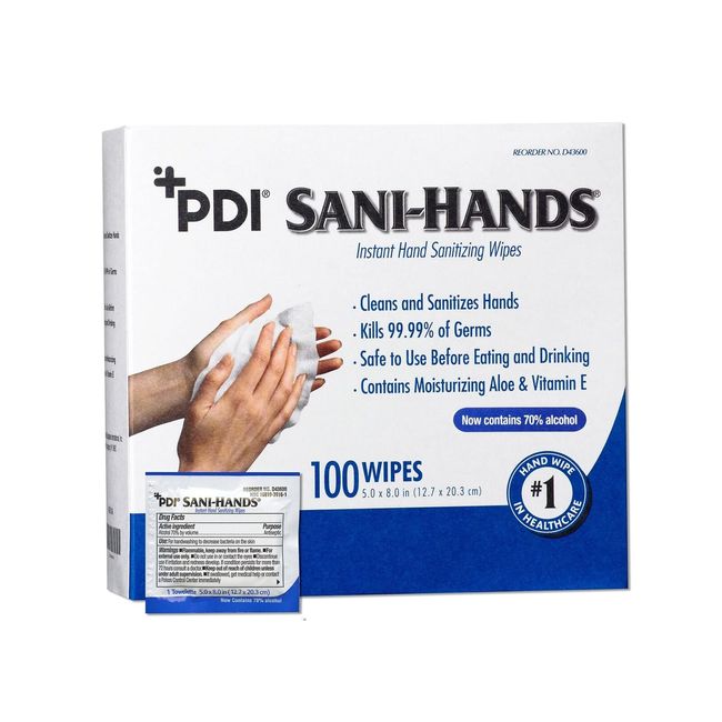 Sani-Hands Instant Hand Sanitizing Wipes - Ethyl Alcohol Wipes with Aloe, Vit...