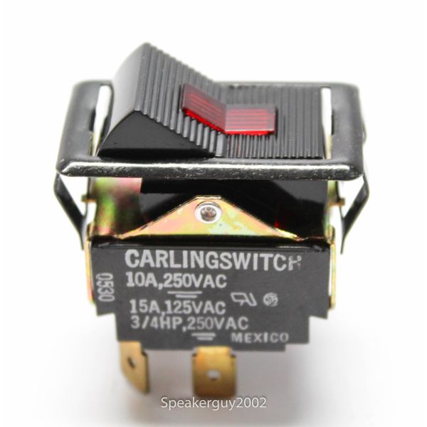 Carling Lighted Rocker Switch / 10A 250V - 15A 125V