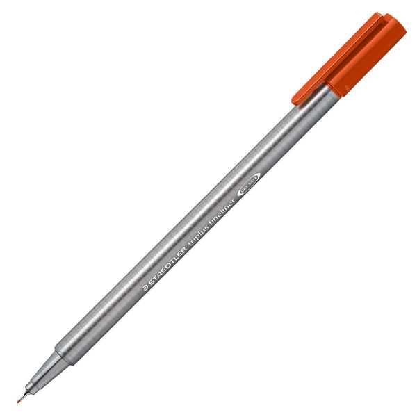 Staedtler 334-48 Rollerball Pen Triplus, Fine Point, 0.3mm, Kalahari Orange, 10 Pens