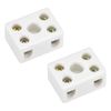 sourcing map 2 Way Ceramics Terminal Blocks Porcelain Ceramic Connectors for Electrical Wire Cable 2pcs