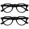 OPULIZE RIO Blue Light Blocking Glasses - 2-Pack - Flat Top Frame - Black - Mens Womens - Spring Hinges - BB53-1