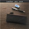 Rigral Pencil Case, Genuine Leather, Zipper, Lightweight, Thin, blue, Zipper