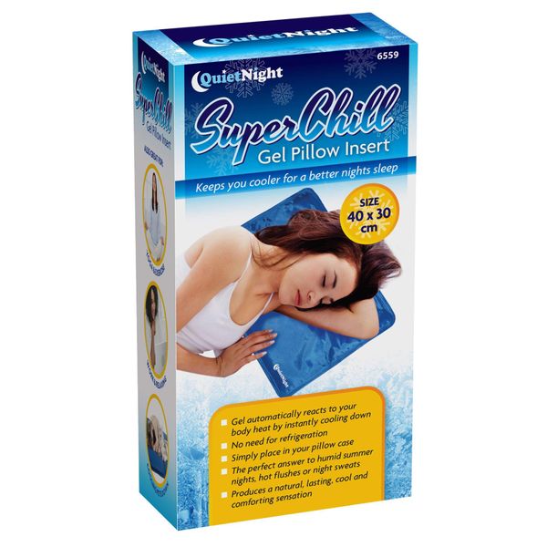 Quietnight Superchill Gel Pillow Insert Mat | Cooling Gel Pad | Helps Improve Quality of Sleep | Ideal for Flu Fevers Night Sweats | 40 cm x 30 cm