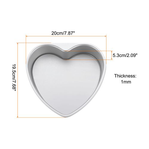HARFINGTON Heart Shaped Cake Pan with Removable Loose Bottom 8" Cheesecake Aluminum Nonstick Layers Baking Pan for Wedding Birthdays Party Event