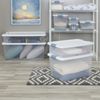 Sterilite 64 Qt Clear Plastic Stackable Storage Bin w/ White Latch Lid, 12 Pack