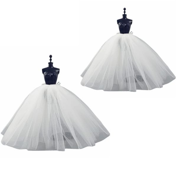 2pcs/lot Fashion Petticoat for 11.5" 1/6 Doll Slip Wedding Dress Underskirt Clothes Outfits 1/6 BJD Dollhouse Accessories (2pcs White Slip)