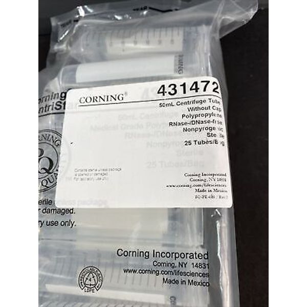 Corning Centrifuge Tube 50 ml Total of 175 Tubes