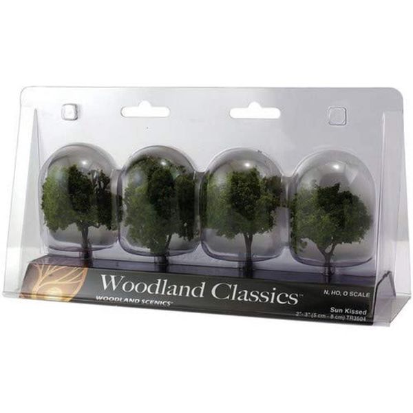 Woodland Scenics TR3504 Sun Kissed Deciduous Trees 2" to 3" 4/Pkg, Transparent