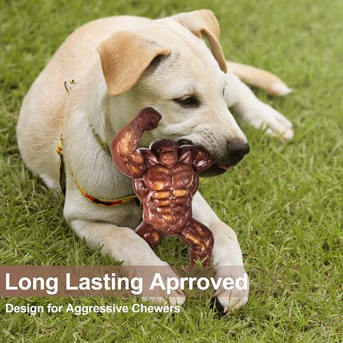 PETSTA Indestructible Dog Toys for Aggressive Chewers, Extreme Tough Dog Toys for Large Dogs, Real Beef Flavored, Durable Dog Bone for Medium/Large Dogs Breed, Gifts for Dogs