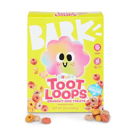 Barkbox Fruity Toot Loops-Real Mixed Berry Flavor with Real Fruit, Nutritious Grains, No Artificial Preservatives, Corn, or Soy-24 oz Box