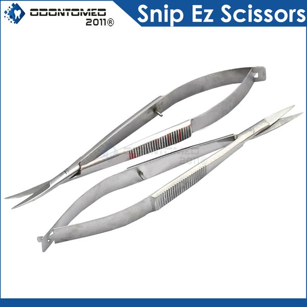 2 Pcs Snip-Eze Easy-Squeeze Scissors Sewing Embroidery Straight Curved 4.75'' 
