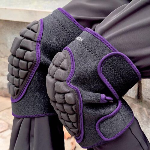 JYBTAA Knee Pads for Women Gardening Work, Adult Knee Pad for Men Floor Work, Foam Kneeling Pad for Cleaning House Floors Bathing Baby, Soft Knee Cushion for Gardener Cleaner Plumber, Purple Plus Size (1 Pair)