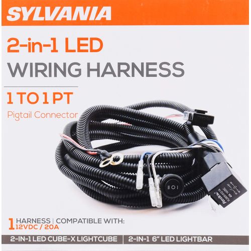 SYLVANIA - LED Light Bar Wiring Harness Kit - 3-Pole Power Switch, 12V On Off On Switch Power Relay Blade Fuse Off Road Lights LED Work Light, Spot Flood Combo, 1 Lightbar (1PC)