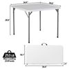  34" Plastic Square Table with Resin Top Game Table for Puzzles Crafting Folding