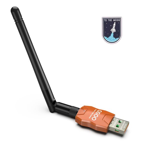 Class 1 Long Range Bluetooth Adapter for PC, QGOO USB Bluetooth Adapter for PC 5.3+EDR, Bluetooth Dongle Bluetooth Receiver Support Windows10/8.1/8/7（orange-128）