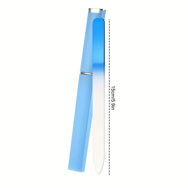 Crystal Nail Glass File Strong Glass File for Natural and Artificial Nails, Nail File with Case Crystal Nail File Professional Salon Manicure Tool