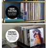 Durable Vinyl Record Storage Holder for 75 Lps, Solid Walnut Vinyl Record Stand 