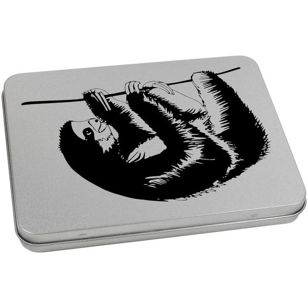 Azeeda 170mm 'Friendly Sloth' Metal Hinged Tin/Storage Box (TT00083335)
