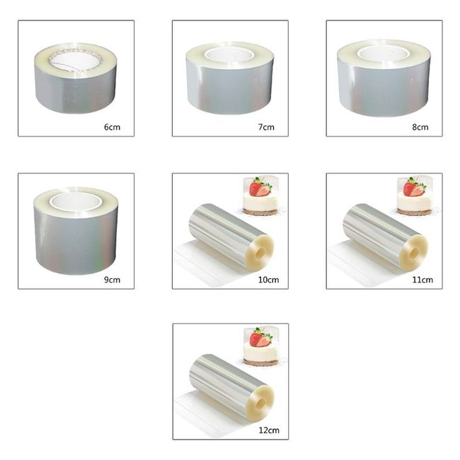 Acetate Strip - 3 Wide Cake Collars Clear