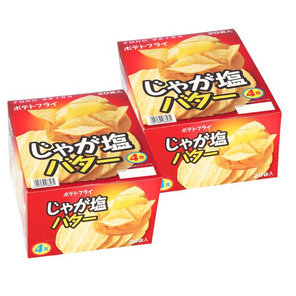 Toho Seika Potato Fried Potato Salt Butter, 2 Pack, Total of 40 Bags