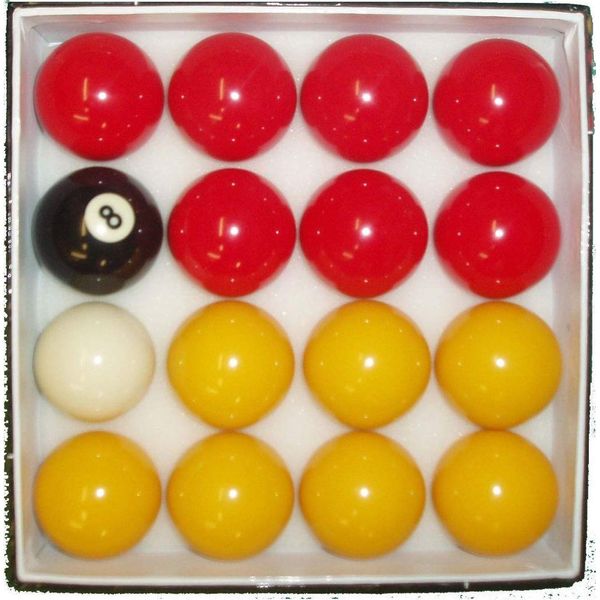 SGL REDS & YELLOWS 1 5/8" (41mm) POOL BALLS** (WITH TRIANGLE)