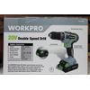 WORKPRO 20V Cordless Drill Driver Kit 3/8" 18+2 Torque 2 Speed w/Battery Charger