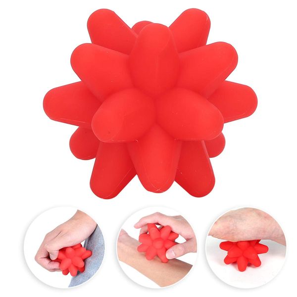 Massage Ball Set, Acupoint Fascial Massage Ball Muscle Release Deep Tissue Massage Silicone Fitness Ball for Myofascial Release (Red)