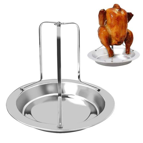 Antcher Chicken Roaster Rack, Folding Stainless Steel Nonstick Vertical Meat Poultry Turkey Roaster Chicken Holder Beer Can for Oven or Barbecue Grill Accessories
