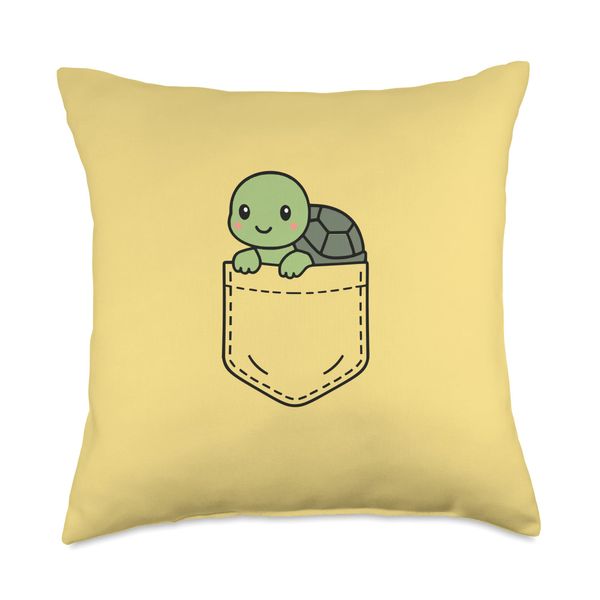 Funny Pet Turtle Pocket Pal Cute Turtle Reptile Pet Throw Pillow