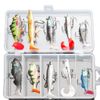 DONQL 10 Pieces Soft Fishing Lures with Box, Lifelike T-Tail Perch Lures Up to 30M Casting Distance Trout Fishing Lures for Freshwater and Saltwater Fishing Lures with Sharp Treble Hooks