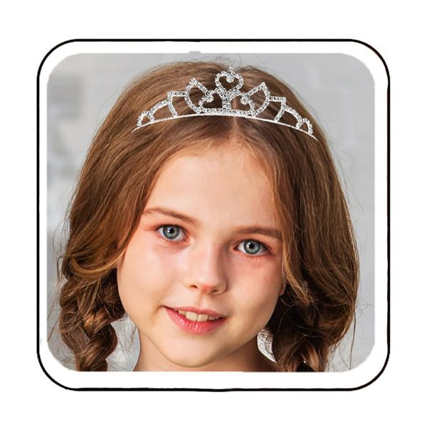 Brishow Silver Rhinestone Tiara Crown Princess Crystal Headband Birthday Party Hair Accessories Gift for Girls and Women