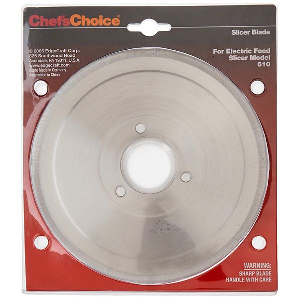 Chef'sChoice S610012 Multi-Purpose Non-Serrated Blade for Models 607, 607E, 609, 609E, 610, 6102, 615, 615A Food Slicer, 7-inch, Silver