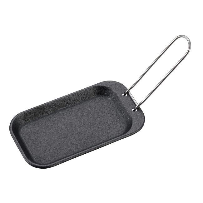 Captain Stag UM-2402 Iron Plate, Casting, Compact Plate, Small, No Seasoning Required, Handle Included