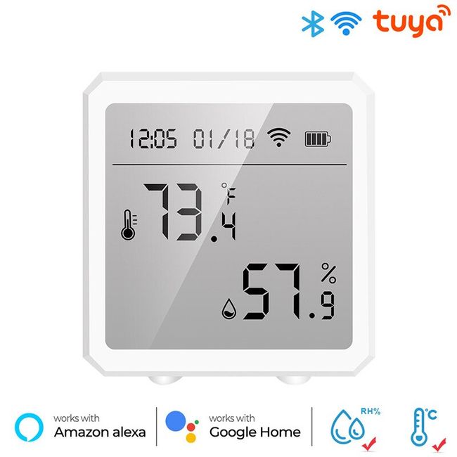 Tuya Smart WiFi Temperature and Humidity Sensor Celsius and Fahrenheit  Units