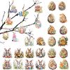 AFYHH 30Pcs Easter Egg Bunny Decorations For Tree Hanging Easter Decorations Home Indoor Easter Hanging Eggs Bunny Ornaments Easter Tree Decoration