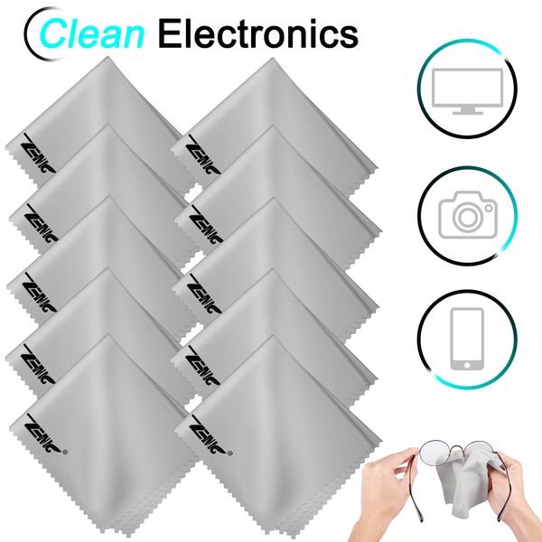 10Pcs Microfiber Cleaning Cloth Cleaner For Glasses Phone Screen Camera Lens LCD