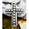 925 STERLING SILVER COBBLESTONE CROSS PENDANT, CHAIN SOLD SEPARATELY 1648