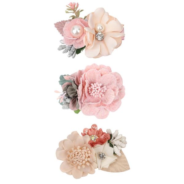 FKWKUW Set of 3 Flower Hair Clips Children's Hair Clips Girls Hair Accessories, Baby Headflower Hair Bow, Girls Flower Hair Accessories Hair Clips Set, Hair Clips Children, Hair Clip Hair