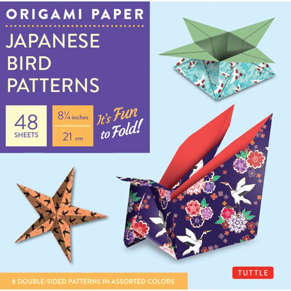 Origami Paper - Japanese Bird Patterns - 8 1/4" - 48 Sheets: Tuttle Origami Paper: Origami Sheets Printed with 8 Different Designs: Instructions for 7 Projects Included