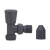 NRG Anthracite Round Head Angled Manual Radiator Valve Central Heating Taps One Pair