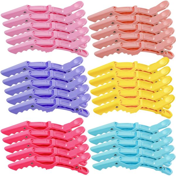 EXTRAPINS 50Pcs Alligator Hair Clips,Professional Hair Styling Clips for Styling Sectioning,Plastic Non Slip Hair Clips for Women with Wide Teeth & Double-Hinged Design(Multicolor)