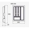 REJS KITCHEN CUTLERY TRAY 400 - (330x430), Grey