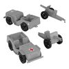 TimMee Combat Patrol Willys & Artillery - Gray 4pc Playset USA Made