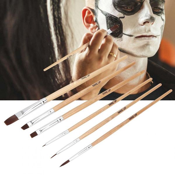 Kinder Schminkpinsel 6 Stück Art Oil Paint Brushes Professionelle Make-Up Halloween Gesicht Make-Up Pinsel Aquarell Paint Brush Perfekt Für Reisetasche Oder Fall.