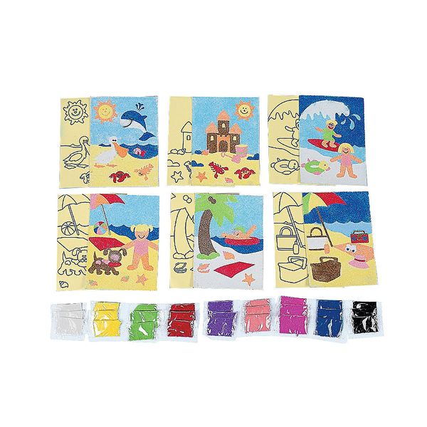 Fun Express A Day at The Beach! Sand Art - Crafts for Kids and Fun Home Activities - VBS Vacation Bible School Supplies/Decor